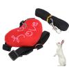Rabbit Harness and Leash Set with Heart Decoration, Red view 2
