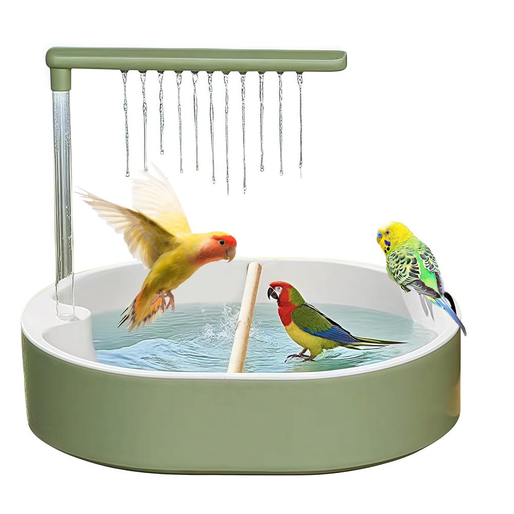 Tewzafiya Automatic Bird Bath with Circulating Fountain for Parrots