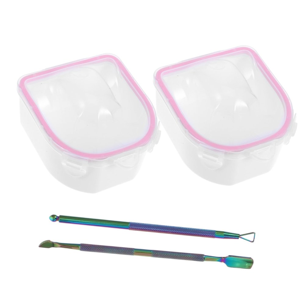Double-Layer Hand Manicure Bowl, Pink, 1 Set