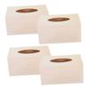 Blank Wooden Tissue Boxes, 4-Pack, for Crafts, Christmas and Parties view 1