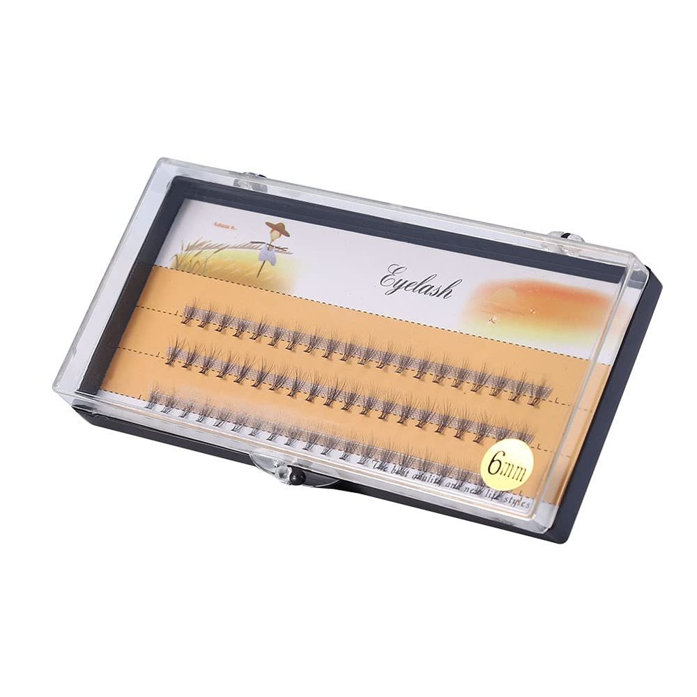 Asixxsix False Eyelash Extensions, Soft Fans for Volume Technique, Knot-Free, 60-Piece, 6 mm