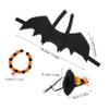 SHINEOFI Halloween Cat Costume with Bat Wings, Witch Hat, and Collar view 2