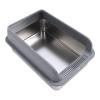 Extra-Large Stainless Steel Semi-Enclosed Cat Litter Box with Lid view 3