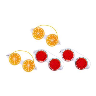 TOPBATHY 4-Piece Cooling Gel Eye Masks with Fruit Designs, Light-Blocking Cold Therapy for Relaxation at Home and Travel