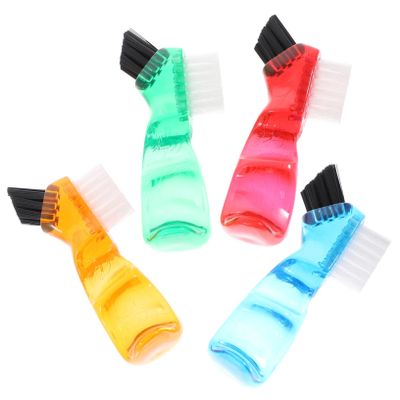 Small Plastic Denture Brushes, Double-Headed, 4 Pieces