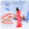 Small Plastic Denture Brushes, Double-Headed, 4 Pieces view 3