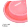 VILLCASE Antibacterial Double Bowl with Deep Water Moat for Small Dogs and Cats, Pink view 3