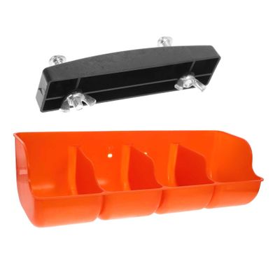 Pig Feeder with 4 Compartments, Plastic, Brown