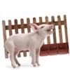 Pig Feeder with 4 Compartments, Plastic, Brown view 3