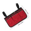 STOBAZA Wheelchair Side Hanging Bag, 3 Compartments, Red, Polyester Pongee view 2