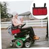 STOBAZA Wheelchair Side Hanging Bag, 3 Compartments, Red, Polyester Pongee view 3