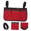 STOBAZA Wheelchair Side Hanging Bag, 3 Compartments, Red, Polyester Pongee view 4