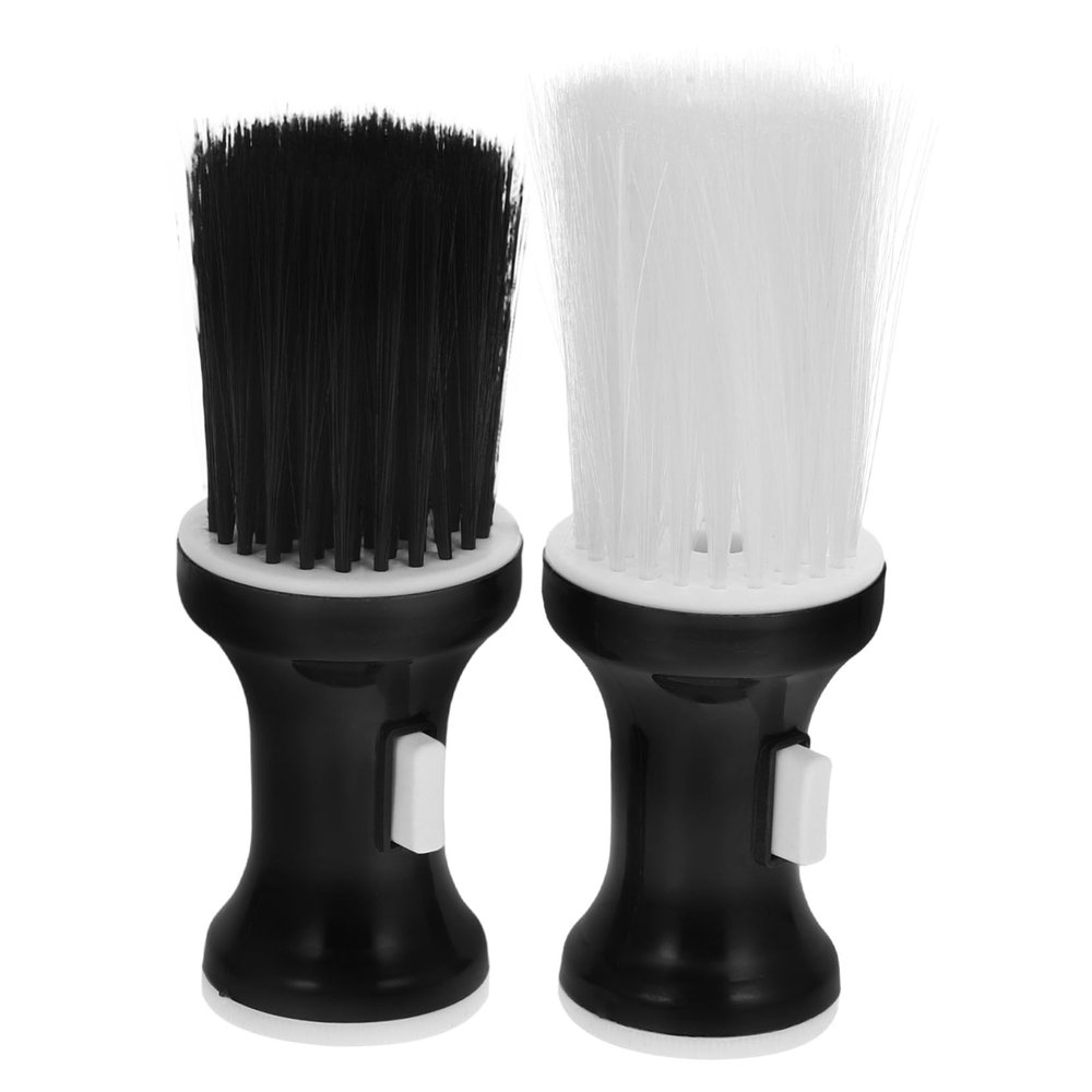 2-Pack Neck Brushes for Hair Salon and Barber, White
