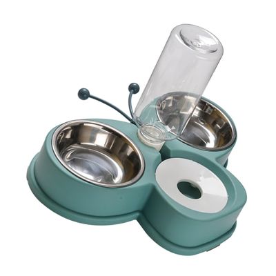 Hohopeti Automatic Pet Waterer and Feeder, Green, 500 mL