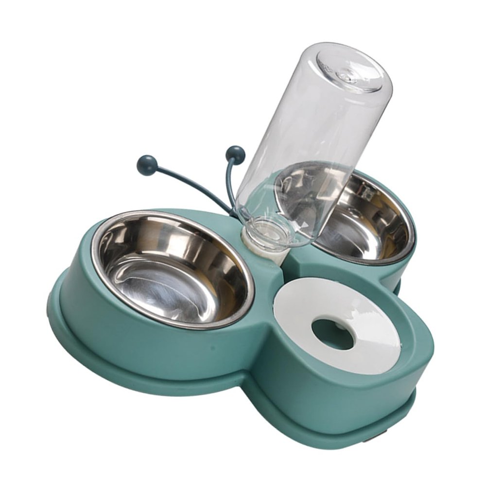 Hohopeti Automatic Pet Waterer and Feeder, Green, 500 mL