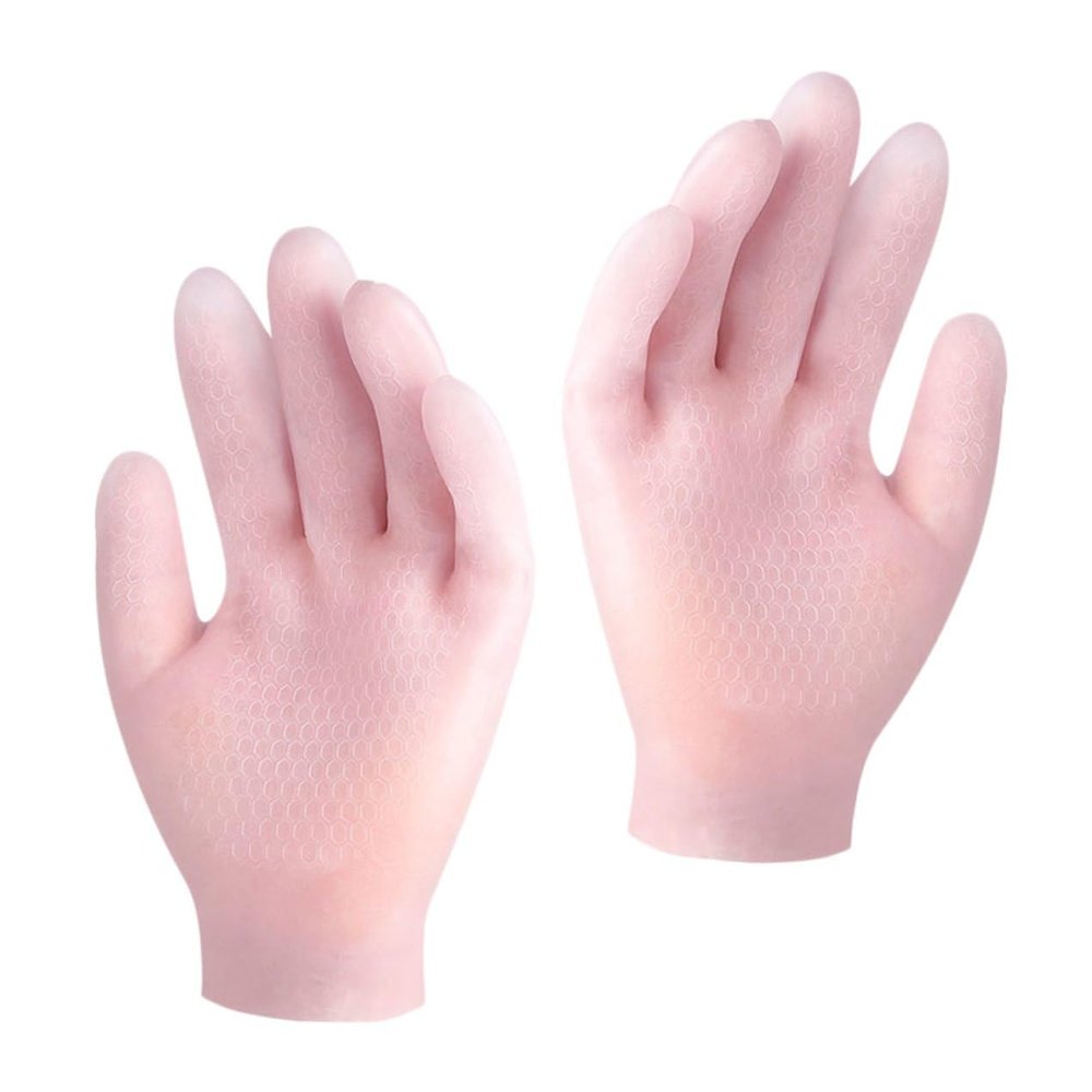 Pink SEBS Moisturizing Gloves for Cracked Hands, 1 Pair