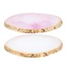 Alipis 2-Piece Resin Nail Art Color Mixing Palette, Gold Rim, White and Purple view 1