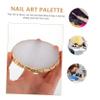 Alipis 2-Piece Resin Nail Art Color Mixing Palette, Gold Rim, White and Purple view 2