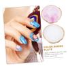 Alipis 2-Piece Resin Nail Art Color Mixing Palette, Gold Rim, White and Purple view 3