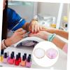 Alipis 2-Piece Resin Nail Art Color Mixing Palette, Gold Rim, White and Purple view 4
