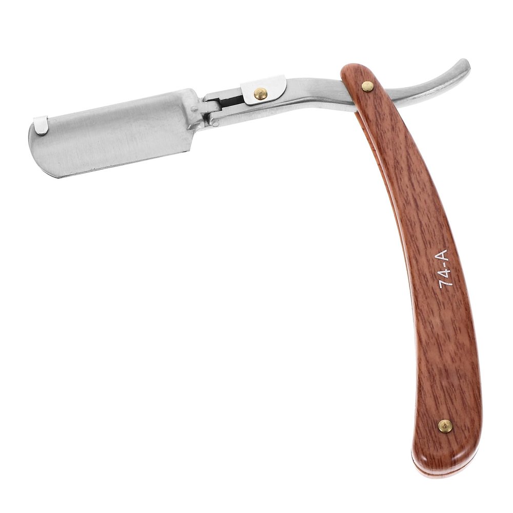 STOBAZA Professional Straight Razor with Wood Design, Ergonomic Handle, Cover for Men, Barbershops and Travel