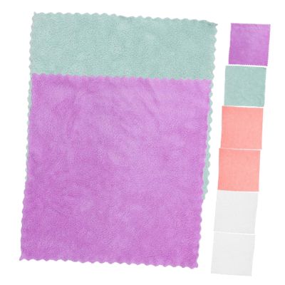 ABOOFAN Square Absorbent Coral Fleece Towels, Polyester, 8-Piece Set