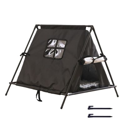 Insulated Waterproof Triangular Cat Shelter for Outdoor Use