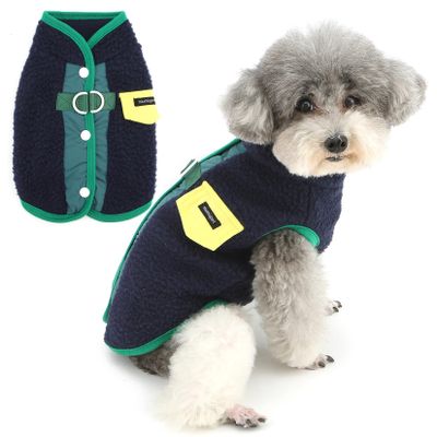 Zunea Fleece Dog Sweater for Small Dogs, Navy Blue