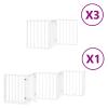 Tidyard 15-Piece Foldable Dog Gate with Door, White, 750 cm, Poplar Wood view 2