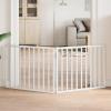 Gecheer Folding Dog Gate, 2 Panels, White, 160 cm, Poplar Wood view 1
