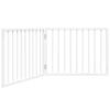 Gecheer Folding Dog Gate, 2 Panels, White, 160 cm, Poplar Wood view 2