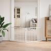Gecheer Folding Dog Gate, 2 Panels, White, 160 cm, Poplar Wood view 3
