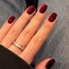 KQueenest Cat-Eye Dark Wine Red Short Press-On Nails, Square Coffin, 30-Piece Set view 2