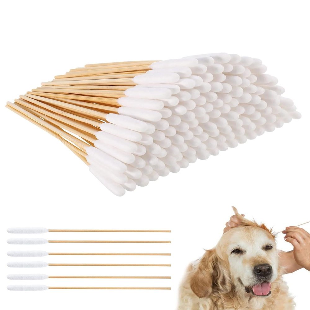 HUVZOR 150 Pack Dog Cotton Swabs