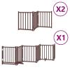 Gecheer 12-Panel Folding Dog Gate with Door, Brown, 600 cm, Poplar Wood view 2