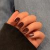 KQueenest Dark Brown Cat-Eye Short Coffin Press-On Nails, 30-Piece Set view 1