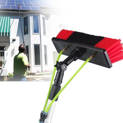 DJXLMN Outdoor Window Cleaning Pole with Telescopic Hose Spring System for Solar Panels and Extended Reach