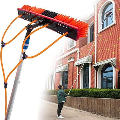 DJXLMN Glass Cleaning Brush with Telescopic Pole Kit for Solar Panels and Windows