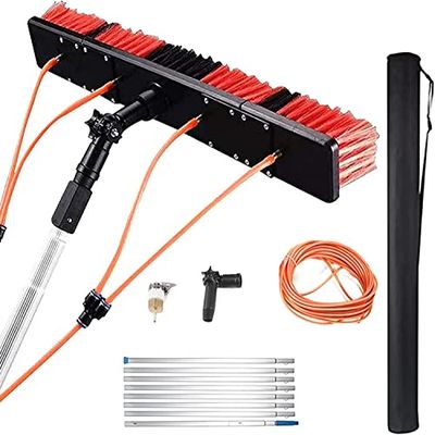 DJXLMN Glass Cleaning Brush with Telescopic Pole Kit for Solar Panels and Windows