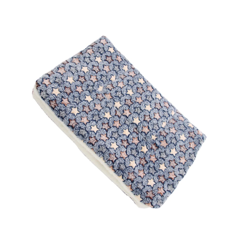 AMSLSIU Flannel Thickened Dog Bed Mat, Soft and Warm Comfort, Pet Sleeping Mat, Cat Bed Mat, Multiple Sizes Available, Blue 79 * 60cm