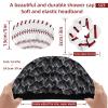 Eslifey 2-Pack Reusable Shower Caps with Hair Ties for Women, Waterproof Elastic Caps for Long Hair, Owl Feather view 3