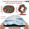 Eslifey Reusable Shower Caps with Hair Ties for Women, Waterproof, Elastic, for Long Hair, Mountain Watercolor and Blue Sky Design, 2-Pack view 3