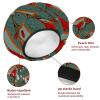 Eslifey Reusable Shower Caps with Hair Ties for Women, Waterproof, Elastic, for Long Hair, Mountain Watercolor and Blue Sky Design, 2-Pack view 4