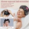 Eslifey 2-Pack Reusable Waterproof Shower Caps with Hair Ties for Women view 2