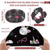 Eslifey 2-Pack Reusable Waterproof Shower Caps with Hair Ties for Women view 3