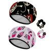 Eslifey 2-Pack Reusable Shower Caps with Hair Ties for Women, Waterproof Elastic Caps for Long Hair, Pirate Skull, Anchor and Star Patterns view 1