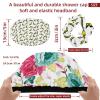 Eslifey 2-Pack Reusable Shower Caps with Hair Ties for Women, Waterproof Elastic Caps for Long Hair, Pink Spring Flower view 3