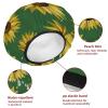 Eslifey 2-Pack Reusable Shower Caps with Hair Ties for Women, Waterproof Elastic Caps for Long Hair, Cartoon Planets, Stars and Comets view 4