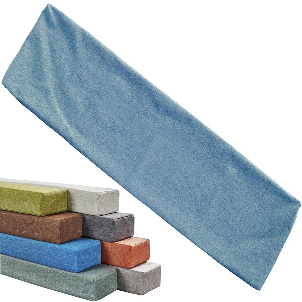 Linen Cover for Foam Mattress Gap Filler, Zippered, Washable, Light Blue, 100 x 5 x 20 cm