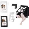 Pet Door for Screen Windows, Lockable Plastic, Black, 45.5 x 36 x 1.5 cm view 2